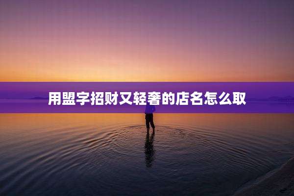 用盟字招财又轻奢的店名怎么取