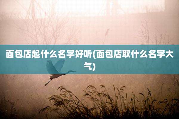 面包店起什么名字好听(面包店取什么名字大气)