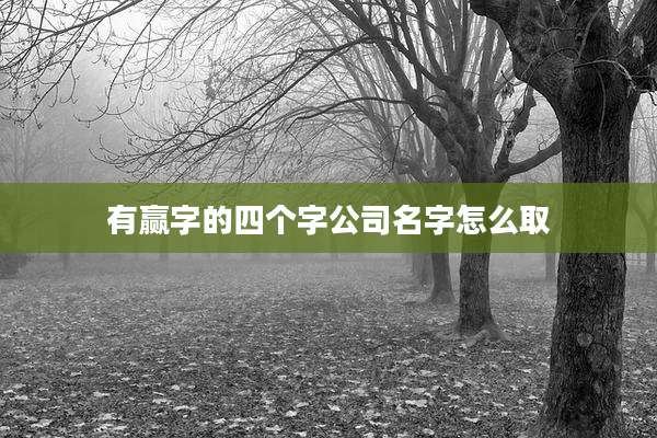 有赢字的四个字公司名字怎么取