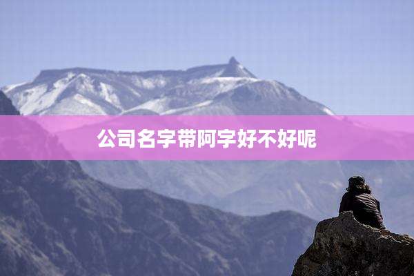公司名字带阿字好不好呢