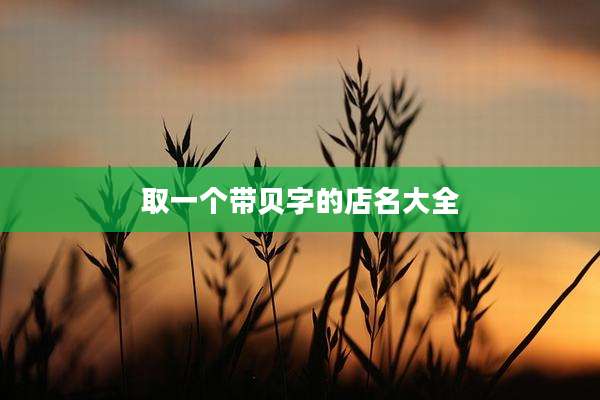 取一个带贝字的店名大全