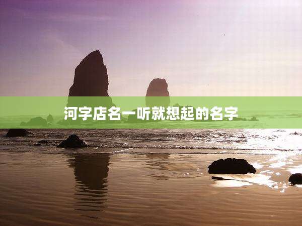 河字店名一听就想起的名字
