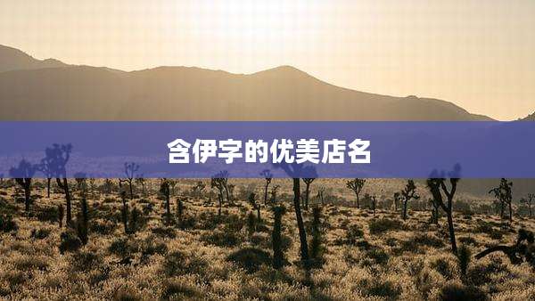 含伊字的优美店名