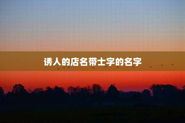 诱人的店名带士字的名字