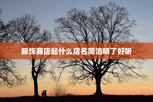 服饰商店起什么店名简洁明了好听
