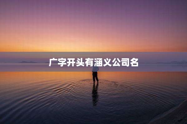 广字开头有涵义公司名