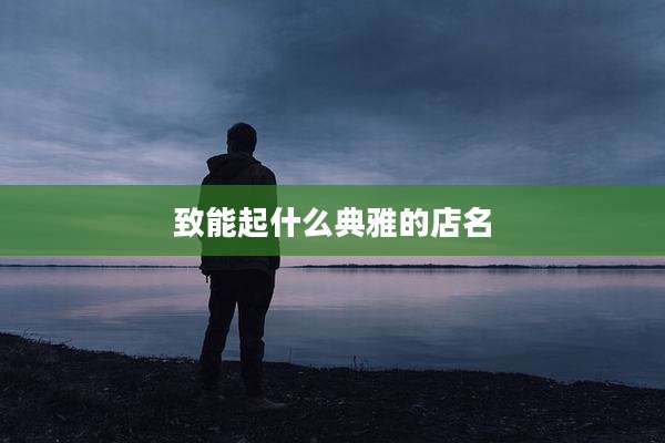 致能起什么典雅的店名