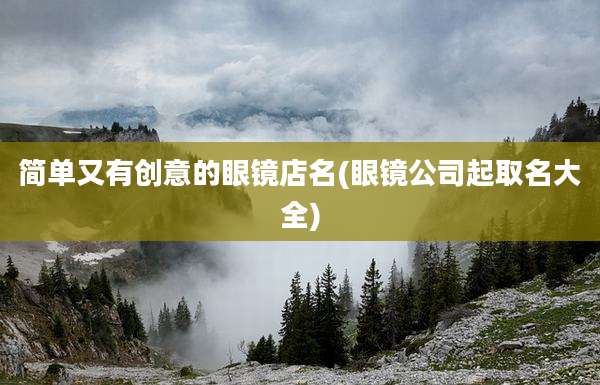 简单又有创意的眼镜店名(眼镜公司起取名大全)