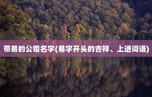 带易的公司名字(易字开头的吉祥、上进词语)