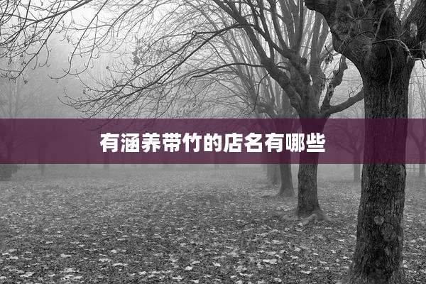 有涵养带竹的店名有哪些