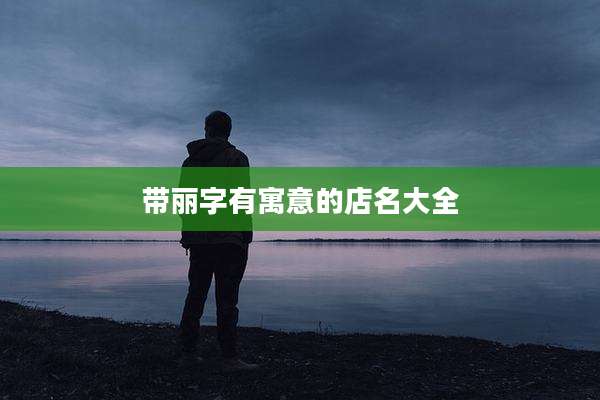 带丽字有寓意的店名大全