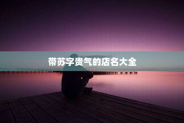 带苏字贵气的店名大全