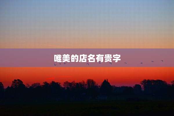 唯美的店名有贵字