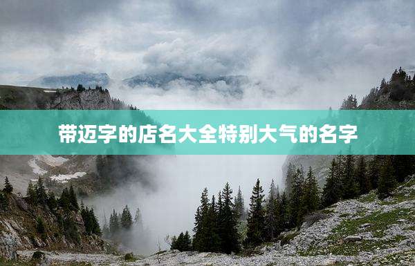 带迈字的店名大全特别大气的名字