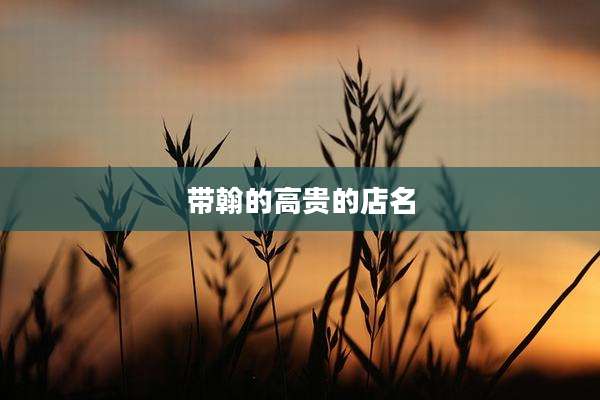 带翰的高贵的店名