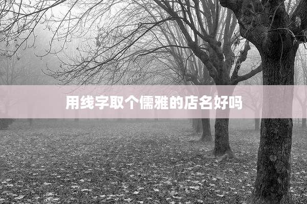 用线字取个儒雅的店名好吗