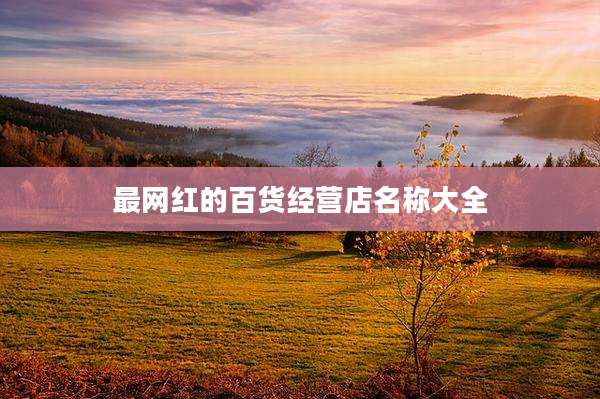 最网红的百货经营店名称大全