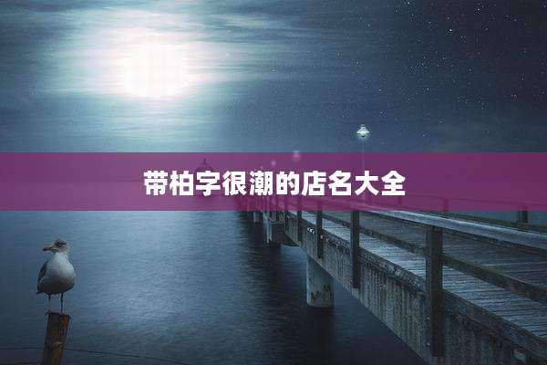 带柏字很潮的店名大全
