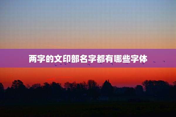 两字的文印部名字都有哪些字体