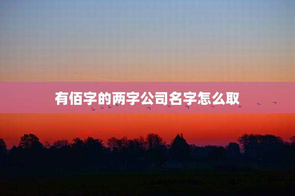 有佰字的两字公司名字怎么取