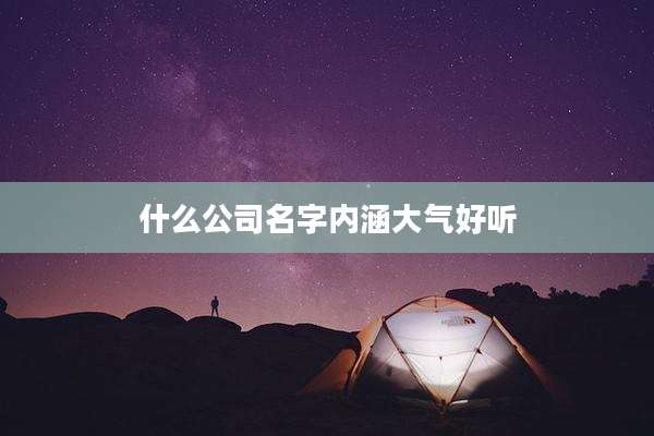 什么公司名字内涵大气好听