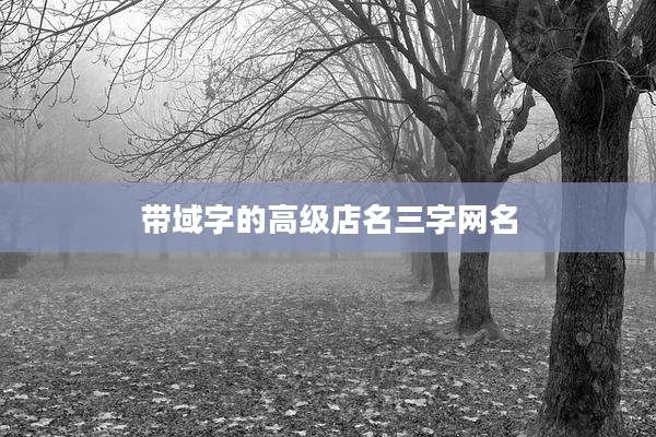 带域字的高级店名三字网名