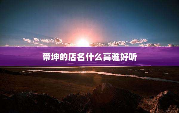 带坤的店名什么高雅好听