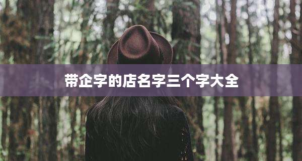 带企字的店名字三个字大全