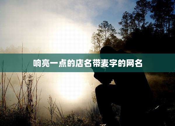 响亮一点的店名带麦字的网名