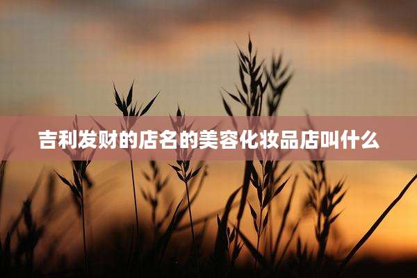 吉利发财的店名的美容化妆品店叫什么