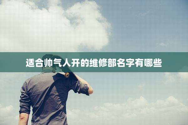 适合帅气人开的维修部名字有哪些