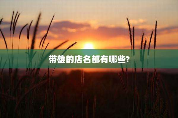 带雄的店名都有哪些?