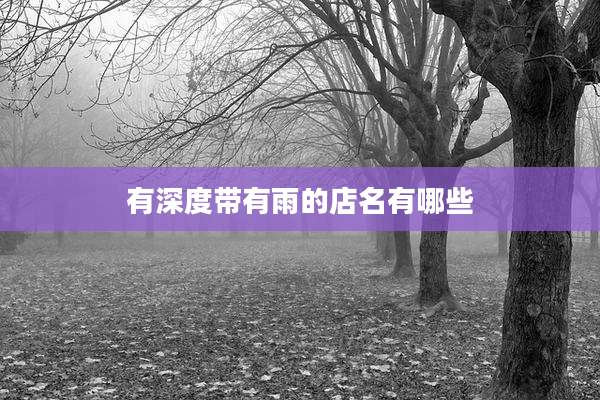 有深度带有雨的店名有哪些