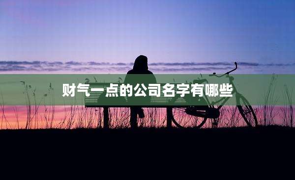 财气一点的公司名字有哪些
