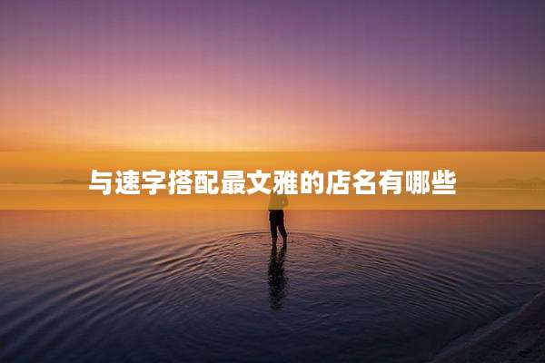 与速字搭配最文雅的店名有哪些