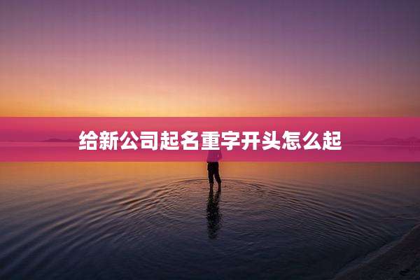 给新公司起名重字开头怎么起