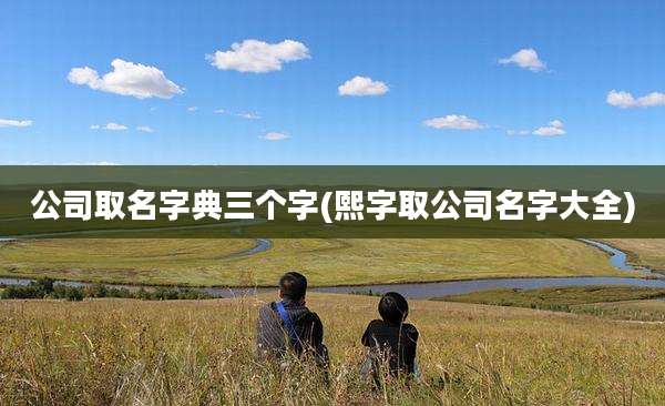公司取名字典三个字(熙字取公司名字大全)