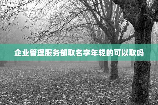 企业管理服务部取名字年轻的可以取吗