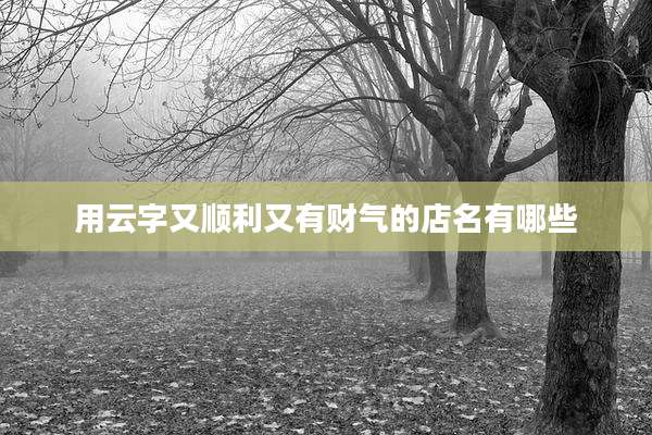 用云字又顺利又有财气的店名有哪些
