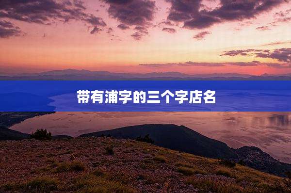 带有浦字的三个字店名