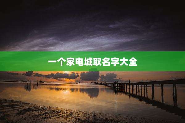 一个家电城取名字大全
