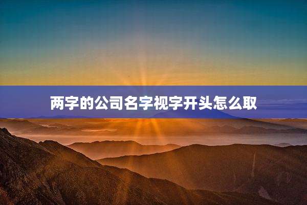 两字的公司名字视字开头怎么取