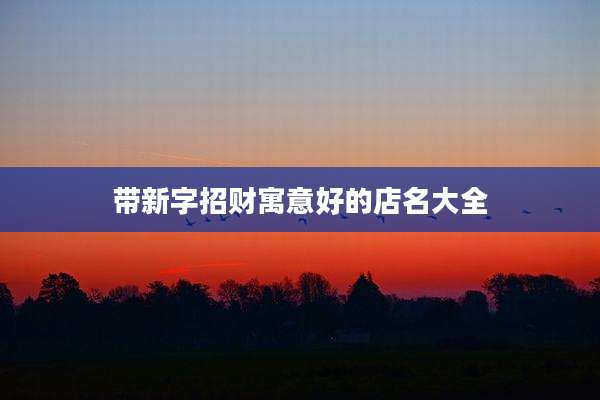 带新字招财寓意好的店名大全
