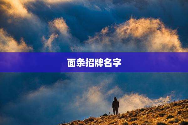 面条招牌名字