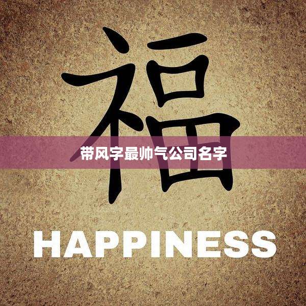 带风字最帅气公司名字