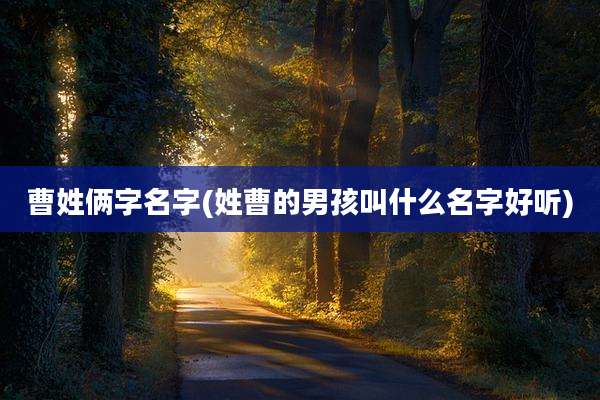 曹姓俩字名字(姓曹的男孩叫什么名字好听)