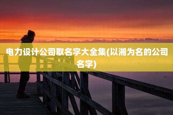 电力设计公司取名字大全集(以湘为名的公司名字)
