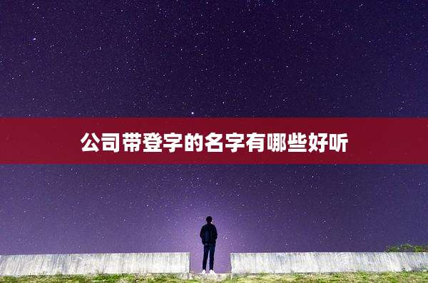 公司带登字的名字有哪些好听