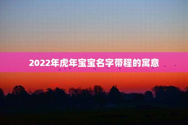 2022年虎年宝宝名字带程的寓意