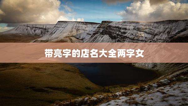 带亮字的店名大全两字女